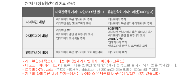 약제 내성 B형간염의 치료 전략